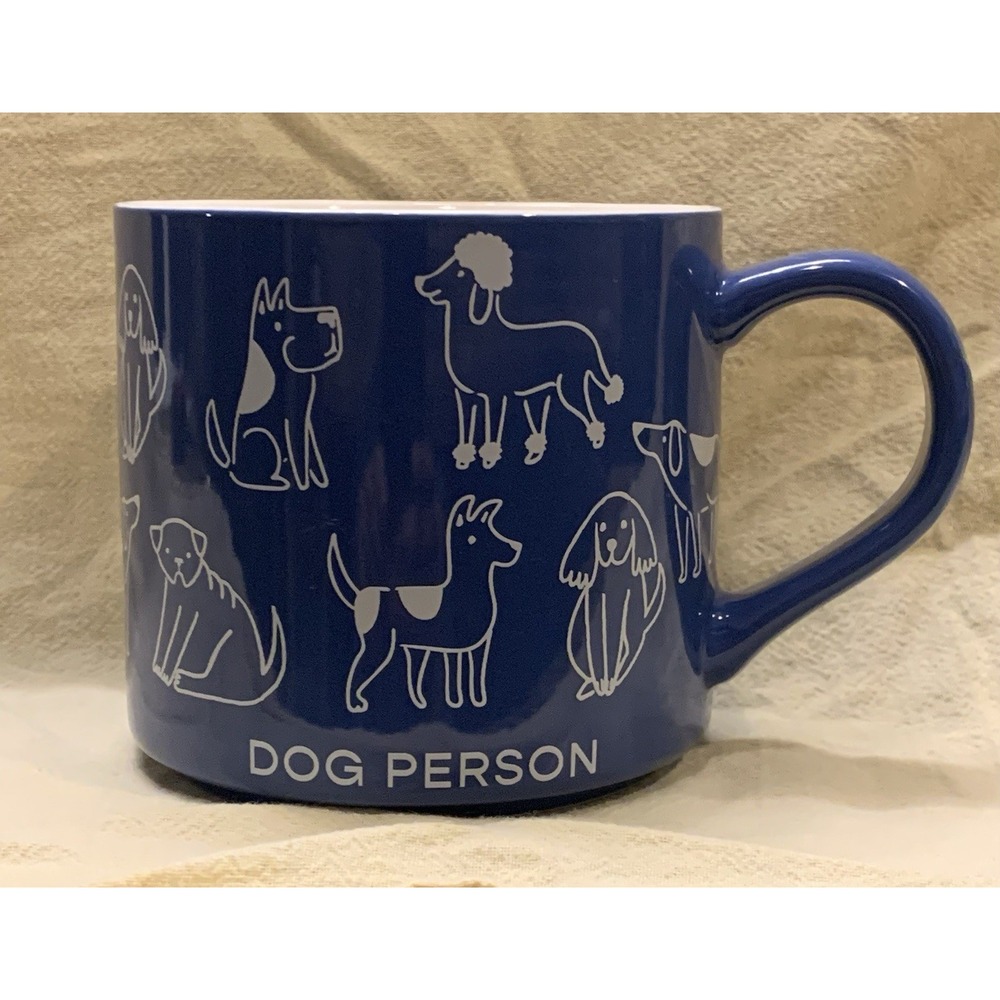 Parker Lane‎ "DOG PERSON" 16 oz. Blue Ceramic Coffee Mug